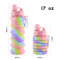 Bouteille d'eau pliable en silicone portable pour le cyclisme, prix d'usine, 500 ml, pour les voyages en plein air, les sports, les boissons
