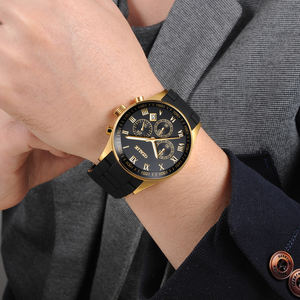 Montres de sport de luxe pour hommes, quartz, multifonctions, bracelet en acier, cadran de 43 mm de diamètre, aiguilles en acier inoxydable - Product Image 1