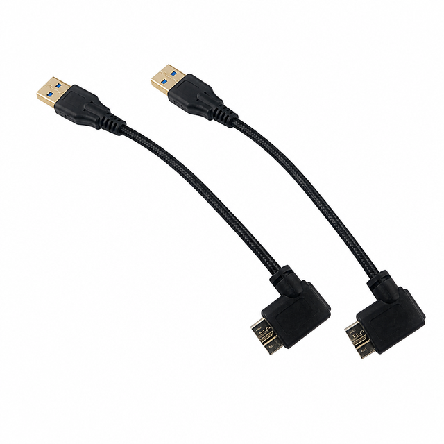 OEM/ODM USB 3.0 to Micro USB 90Degree Braid Cable 3A Fast Charging PVC Jacket Computer Camera Compatible Mobile Phone Data Cable