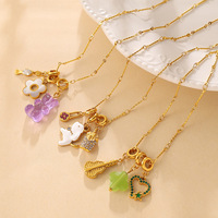 Collier ras du cou vintage personnalisé multicouche empilable en acier inoxydable avec breloques DIY multi-formes (ours, raquette, serpent)