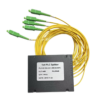 Kotak ABS Singlemode 1x4 SC-APC PLC Fiber Optic Splitter 5G Kompatibel HILINK