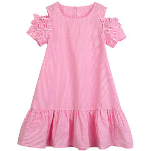 Nouvelles Robes de Demoiselle d'Honneur en Tulle Rose à Pois, Modèle Hi-low, pour Enfants Musulmans, Dernière Production Premium, Achat Direct auprès d'un Fournisseur Chinois - Product Image 1