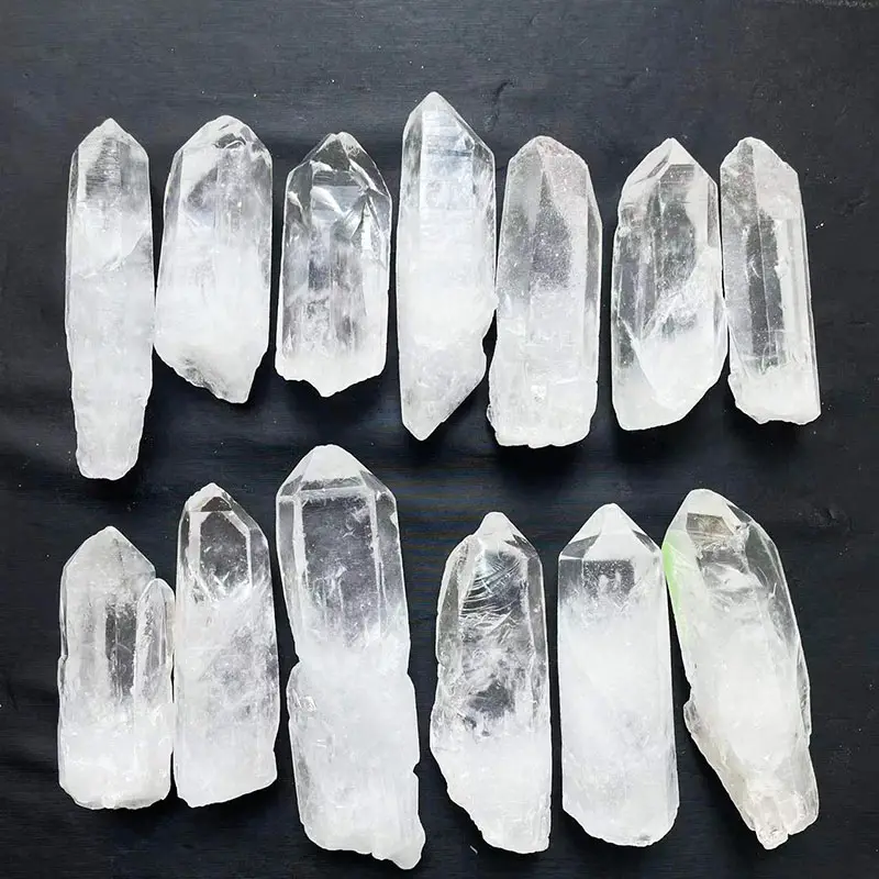 Wholesale Raw Clear Quartz Point Crystal Natural Polished Clear Quartz Crystal Rough Wand For Decoration