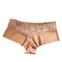 Pakaian dalam motif hewan seksi Eropa dan Amerika pakaian dalam segitiga mulus Ice Silk Boxer olahraga pinggang sedang kebugaran wanita