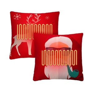 Customize Graphene Heated Lumbar Support Pillow <b>USB</b> <b>Heating</b> 5 Heat Settings Anti-Dust Mite Removable Washable Christmas Pillow - Product Image 1