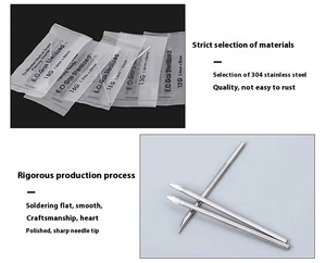 100 Stks/doos Chirurgisch Staal Wegwerp Gesteriliseerde Piercing Naald Gesteriliseerd 14G/16G/<span class=keywords><strong>18G</strong></span>/20G/22G Tattoo Naalden - Product Image 5