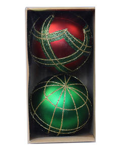 2PC 8CM Ornements <span class=keywords><strong>de</strong></span> sapin <span class=keywords><strong>de</strong></span> Noël Décorations <span class=keywords><strong>de</strong></span> boules <span class=keywords><strong>de</strong></span> Noël <span class=keywords><strong>Rouge</strong></span> Vert Or <span class=keywords><strong>Boule</strong></span> <span class=keywords><strong>de</strong></span> Noël - Product Image 1