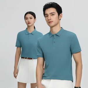 Promotional Polo Shirt Solid Color Short Sleeve Beaded Collared Summer Workwear Custom Logo - Product Image 3