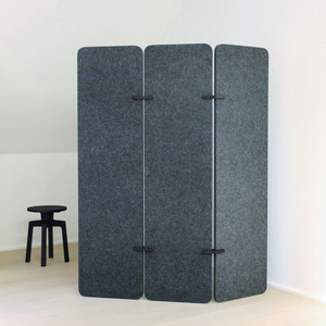 Separador Acústico Para Escritorio - Panel Absorbente De Sonido, Autónomo Con Base - 60x120cm, Color Gris Claro
