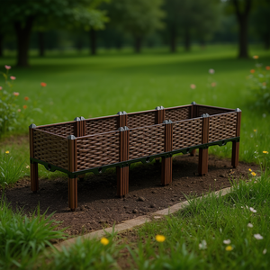 Jardinera elevada Db de 2x160 cm, caja de plástico con patas para cultivar verduras en el jardín. - Product Image 2