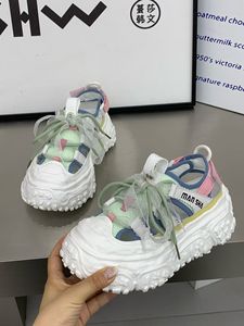 Sandales Magma Sole Hollow Bread, Baskets Chunky Ondulées, Baskets Plateformes Y2K à Lacets Ruban, Chaussures Dad pour <span class=keywords><strong>Femme</strong></span>, RTS Dropshipping - Product Image 2