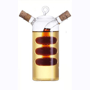 Bouteille d'huile d'olive de vinaigre, cruet d'huile d'olive <span class=keywords><strong>en</strong></span> verre de haute qualité 2 bouteilles <span class=keywords><strong>en</strong></span> 1 contenant - Product Image 1