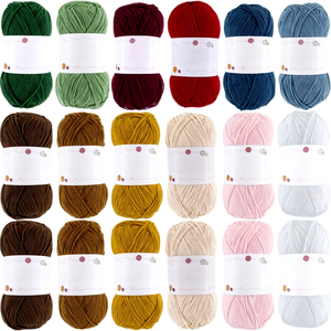 Ventes en gros de fils à tricoter en laine pure 100% douce pour bébés, couleurs unies basiques, en vrac pour la fabrication de pulls - Product Image 1