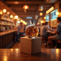 Nouvelles Bouteilles à Whisky en Verre Transparent en Forme de Ballon de Football 2026, Carafes de 300 ml pour les Amateurs de Whisky, Hommes, Pères, Maris