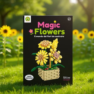 <b>Magic</b> Flowers Sunflowers Building <b>Set</b> 524 Pieces With Vase Included - Product Image 3