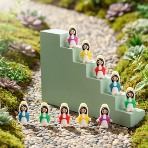 Pafu 5 pièces PVC Cadeaux religieux classiques, décorations pour œufs de Pâques, faveurs de baptême, souvenirs, figurines miniatures de la Vierge Marie - Product Image 4