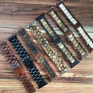 Cinturino in legno di bambù alla moda per Apple <span class=keywords><strong>Watch</strong></span> <span class=keywords><strong>Ultra</strong></span> 4 5 6 7 <span class=keywords><strong>8</strong></span> Band 40 44 41 45 49mm per Iwatch 1 2 3 bracciale 38 42mm connettore - Product Image 4