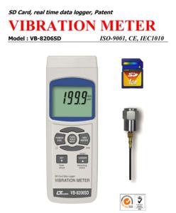 Misuratore di vibrazioni VB-8206SD con registratore dati in tempo reale su scheda SD per accelerazione, velocità e spostamento - Product Image 3