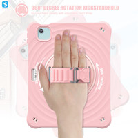 Étui pour tablette en cuir silicone matériau PC fonction de protection porte-crayon bandoulière pour iPad Air 11 2024