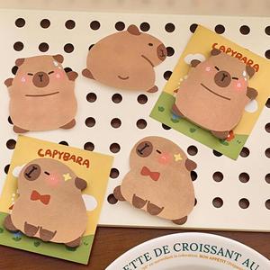 Kawaii Cartoon Capybara Shaped Sticky Notes Set Assorted Cute Design <b>Memo</b> <b>Pads</b> Customizable Adorable Office Daily - Product Image 4