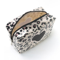 Pochette de maquillage à imprimé léopard, imperméable, grande capacité, sac de rangement de cosmétiques portable de voyage, sac multifonctionnel