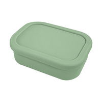 Boîte à lunch rectangulaire en silicone 800 ml grande capacité avec couvercle de qualité alimentaire, compatible micro-ondes pour réchauffer les repas, boîte bento moderne et minimaliste
