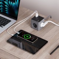 Nouveautés 2026 Prise multiple USB portable de voyage 16A avec 3 prises AC EU et 1 USB-A et 2 ports Type-C PD20W