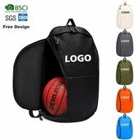 Sac à dos de sport personnalisé pour le basketball, antivol, pliable, grande capacité, rangement pour ballons, multicolore, logo personnalisé, entraînement en salle, extérieur
