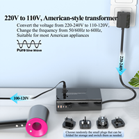 Convertisseur de voyage Foxcan 1600W à onde sinusoïdale, 2 prises CA, adaptateur USB, prise casque, tout-en-un, transformateur de tension 220V/110V
