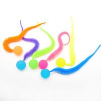 Jouet pour chat interactif en forme de chenille arc-en-ciel avec balle élastique, accessoires de remplacement pour baguette à chat