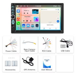 Autoradio Android intelligent avec écran IPS 7 pouces, CarPlay, Android Auto, GPS, WiFi, Bluetooth, radio FM, RDS, 4+64 Go, compatible avec plusieurs marques - Product Image 6