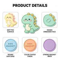 Imanes de nevera de dibujos animados para niños, imanes de nevera de PVC suave con forma de animales, juego de regalo de juguetes de neodimio fuertes