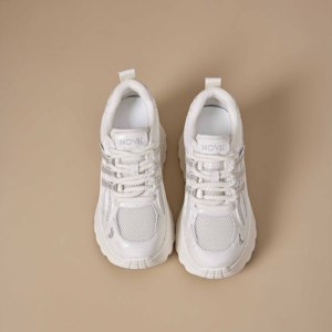 Chaussures décontractées pour femmes à semelles épaisses et talons, Nouveautés Printemps-Été 2026, Baskets polyvalentes pour femmes ornées de strass - Product Image 3