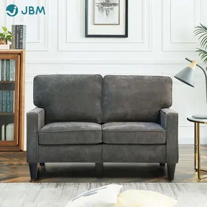 JBMEON आधुनिक छोटे गहरी ग्रे सोफे HD कपड़े सोफे कुर्सी Loveseat अपार्टमेंट सोफे