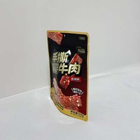 Kantong Kemasan Matte Custom Print untuk Makanan, Kantong Kemasan Berdiri, Kemasan Daging Sapi Irisan, dan Pencetakan UV