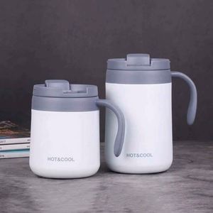 Vaso Térmico de Acero Inoxidable de Doble Pared con Aislamiento al Vacío para Adultos, para Viajes y Oficina, con Asa y Tapa - Product Image 1
