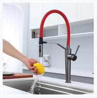 Robinet de cuisine moderne en acier inoxydable 304 Pulvérisateur extractible avec rotation chaude et froide Robinet d'évier Mélangeur pour cuisine moderne