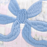 Pochette de maquillage matelassée avec nœud brodé personnalisé, motif floral, grande capacité, fermeture éclair, sac de toilette portable pour femmes