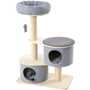 工場直送 大型キャットタワー 木登りキャットツリー モダン豪華ペットハウス - Product Image 1
