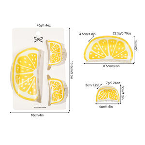 Juego de Pinzas para el Cabello con Forma de Fruta para Mujer, Accesorio de Moda para Vacaciones, Juego de Tres Piezas - Product Image 2