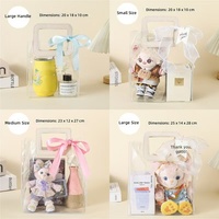 Sac cadeau réutilisable en PVC transparent, écologique, grande capacité, avec poignée carrée en PU, pour cosmétiques, bougies, thé, emballage, sac fourre-tout