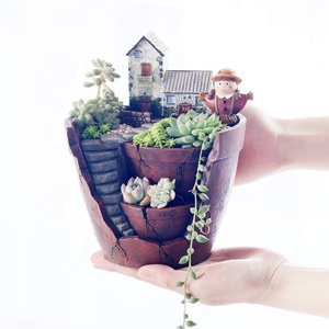 Nouveau personnalisé jardinage résine succulente bonsaï campagne Cottage multi-espace maison jardinière et jardin décor peint à la main Pots de fleurs - Product Image 4