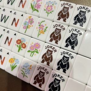 Custom Printed Mahjong <b>Tiles</b> Green Marble Pattern Game Pieces White <b>Plastic</b> Style for Club Party Casino 4 Players - Product Image 4
