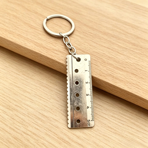 Mini Righello in Metallo da 5 cm con Portachiavi, Scala di Misurazione Portatile Vintage, Ciondolo Righello Dritto, Regalo <span class=keywords><strong>per</strong></span> Artigiani e <span class=keywords><strong>Ingegneri</strong></span> - Product Image 2