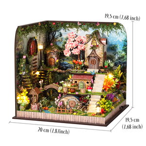 Rompecabezas 3D de Madera del Pueblo de los Hobbits, Kit de Casa en Miniatura con Luz LED para Adultos, Decoración para Estanterías - Product Image 5