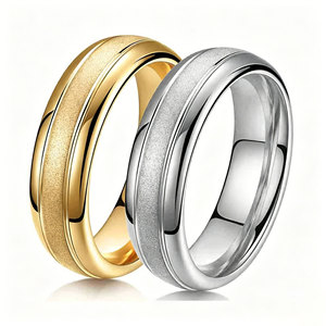 Stainless Steel <b>Couple</b> <b>Rings</b> 6mm Brushed Finish Wedding Bands Unisex Jewelry - Product Image 1