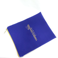 Sac à fermeture éclair en velours, doublure en satin, double compartiment, personnalisable avec logo, emballage direct usine