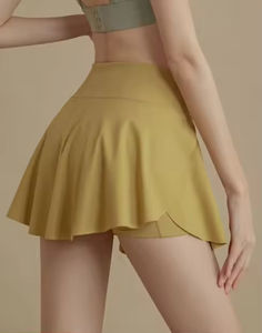 Falda pantalón plisada de tenis para mujer, de cintura alta, estampada, antiexposición, para fitness, deportes y yoga, de verano, OEM, al por mayor - Product Image 2