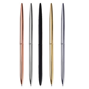 Stylo à bille en or rose avec logo personnalisé, cadeau gratuit, promotion publicitaire, stylo à bille en métal doré pour entreprise - Product Image 2