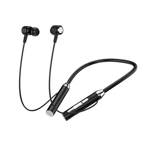 Hot Selling Wireless Bt 5.0 Deep Bass HiFi Sound Earbuds Sports Neckband Earphone with Microphone